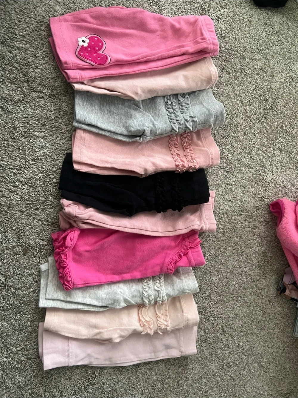 Carter's Girls Ruffle Hem Leggings - Pink, Light Pink, Gray, Black